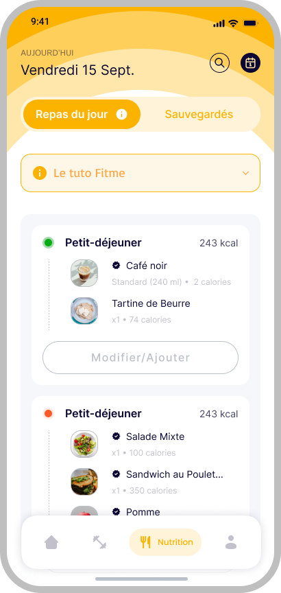 Suivez votre nutrition